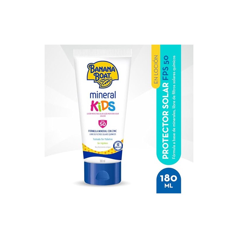 Banana Boat, Protector Solar Mineral Kids 50 FPS 180 ml
