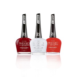 MASGLO Gel Evolution Nail Polish World of Love Set 3 PCs Shades of Differents Color - No U/V Lamp, Duration Up to 12 days