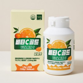 NH Bio Vita C Gold Citrus Flavor Chewable 1.5g 80 tablets 1 unit / 엔에이치바이오 비타C골드 감귤맛 츄어블 1.5g 80정 1개