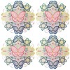 LeLehome Embroidery 15" Round Butterfly Cutwork Placemats for Party Home