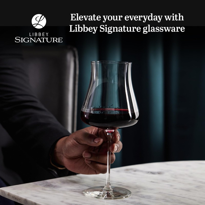 Libbey Signature Stratford Wine Glasses Set of 4, 24 oz