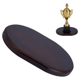 FINGERINSPIRE Coconut Brown Wood Oval Base 18x15cm Unfinished Wooden Oval Shape Base Hand Casting Structure Base Keepsake Sculpture Base for Anniversary Wedding DIY Crafts Home Decoration