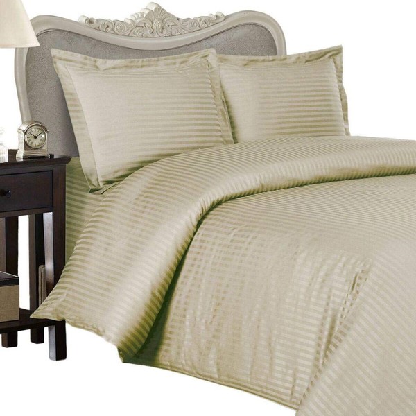 Luxurious BROWN Damask Stripe, KING Size, 1200 Thread Count Ultra
