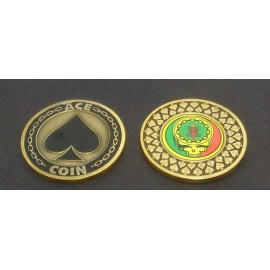 New Disc Golf-1 Ace The Chains Coin. Rasta colors