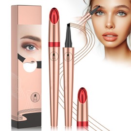 Augenbrauenstift mit 4 Spitze Micro Kopf, Augenbrauenstift Micro 4 Punkt Brauenstift Langanhaltend Wasserdicht Natürliche Augenbrauen Make-up (A-Hellbraun)