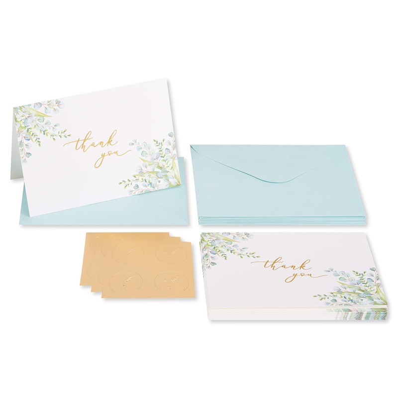 Papyrus Blank Thank You Cards with Envelopes, Floral (12-Count)