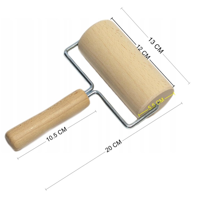 Wooden World - Wooden Rolling pin with Handle - 12