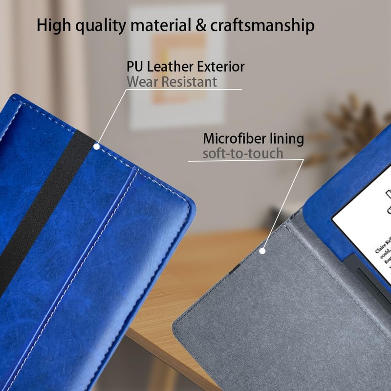 Premium Vegan Leather Case for Nook GlowLight 3 eReader, Book