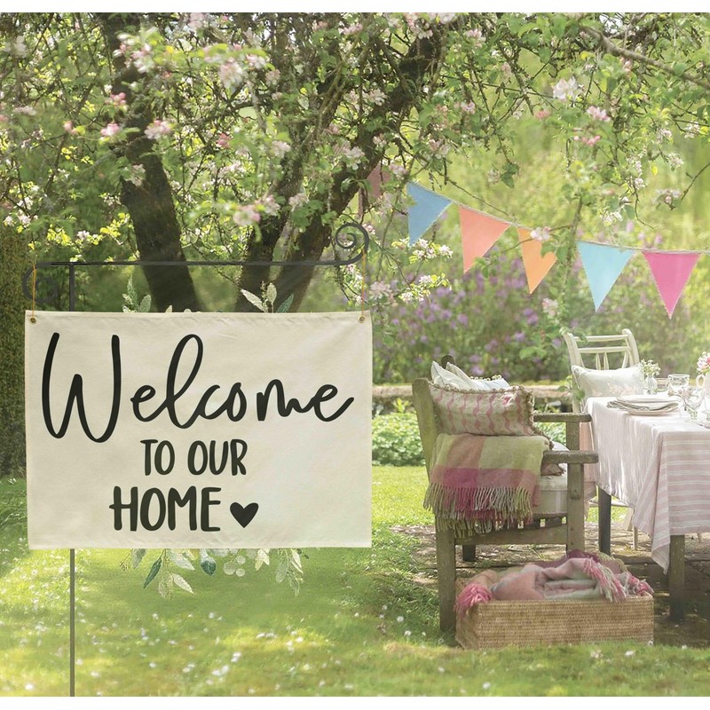 Welcome Party Wall Decor-Home Party Sign Decor-Rectangular Canvas Banner-Entryway Outdoor