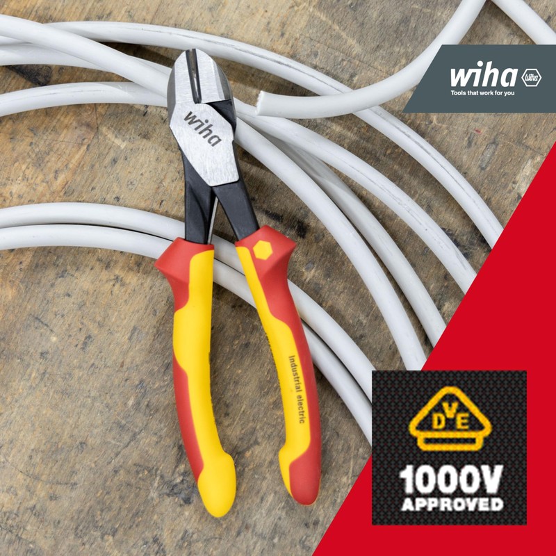Wiha VDE Industrial Electric Side Cutters with DynamicJoint® 160 mm