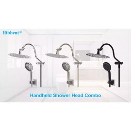 hibbent 10 Inch High Pressure All Metal Shower Head,Rainfall Shower Head Handheld