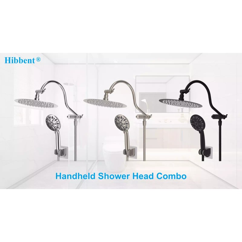hibbent 10 Inch High Pressure All Metal Shower Head,Rainfall Shower