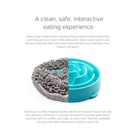 Pet Parents Forager Bowls, Slow Feeder Dog & Cat Bowls with SoftSnout™ & Non-Slip Backing, Portable Pet Puzzle Toys & Snuffle Mats, 30 oz, Modern Grey (Meadow Ponds)