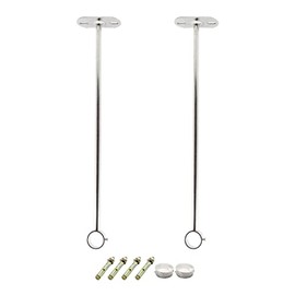 Juego de 2 soportes de montaje en techo, soporte de tubería de acero inoxidable, soporte para barra de techo, cortina de ducha para clóset, barra de clóset, soporte de palanca, soporte de