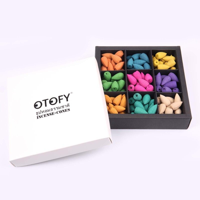 OTOFY Backflow Incense Cones 180 Pcs of 100% Natural Handwork