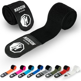 MARTIAL Boxing Bandages with the Best Velcro and Thumb Loops 3 m, 3.8 m, 4.5 m Bandages That Won’t Wear Out for Mixed Martial Arts, Boxing, Kickboxing and Sparring Wrist Wraps In Black or White, Optimal Sweat Absorption, Includes Bag, black