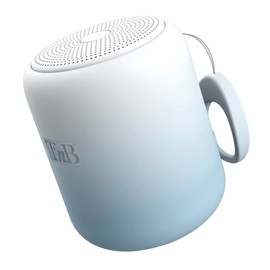 T'nB Portable Bluetooth Wireless Speaker, Mini Size, Trendy and Colourful Design, Up to 8 Hours, IPX4, Splashproof - White and Blue