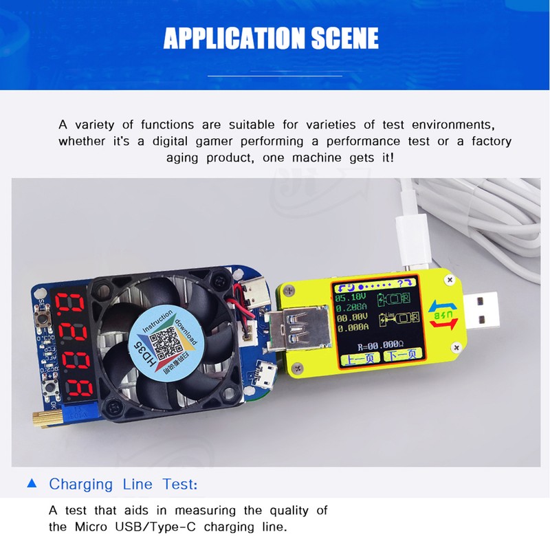 USB Electronic Load Resistor Voltage Flow Meter Discharge Battery Tester