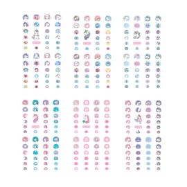 Unicorn Nail Seal, Children's Nail Sticker, Just Stick Manicure Set, 6 Pieces, Approximately 250 Sheets, Ultra Thin, Layered Stickers, Reward Stickers, For Birthday Parties, Cultural Festivals, School