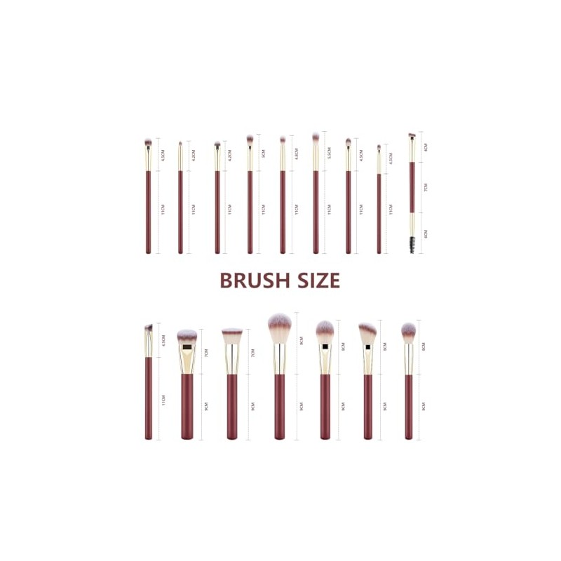 Beauty - Juego de brochas de maquillaje de viaje, 16