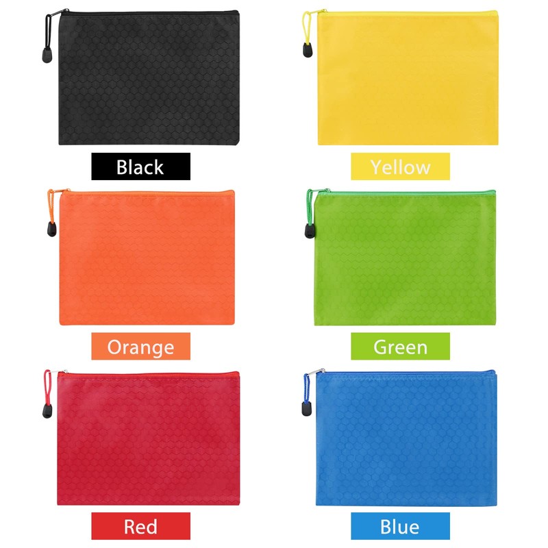 Pack of 12 Document Wallets A5 Waterproof A5 Zip Briefcases,