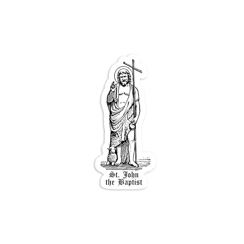 St. John The Baptist Catholic Saint Vintage Sticker Decal Notebook