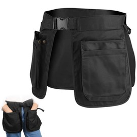 EHERDM Dog Trainer Apron with 6 Pockets Adjustable Pet Handler Clothing Large Capacity Work Apron Multipurpose Waiter Apron Hair Stylist Waist Bag Garden Tool Organizer Black