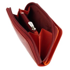 Visconti Ladies Compact Leather Purse/Wallet Shades of Colours Gift Boxed Fashion (Shades of Red)(Size: 115mm x 90mm x 30mm ( 4.5inch x 3.5inch x 1.25inch))