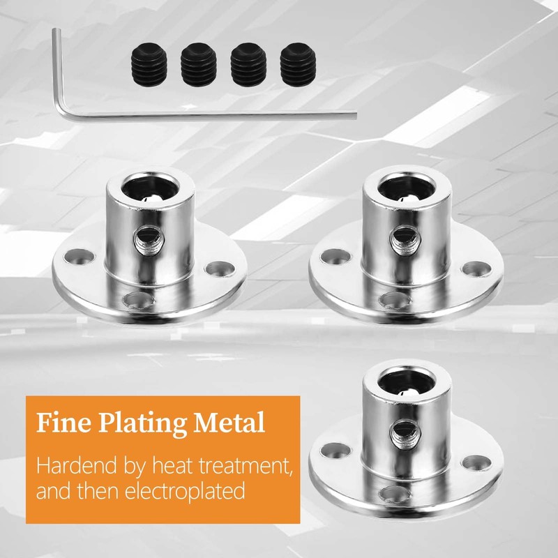 4Pcs 6mm Flange Coupling Connector, Rigid Flange Coupling High Hardness
