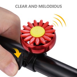 VORCOOL Bicycle Bell Bicycle Bell Flower Motifs Children's Handlebar Alarm Children's Bicycle Accessories (Red)