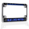 Fastasticdeals Metal Insert Bike License Plate Frame Blue Lives Matter