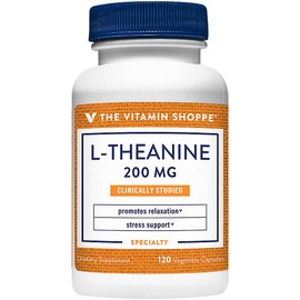The Vitamin Shoppe L-Theanine 200 MG - Calm Focus, Stress Support & Relaxation, Amino Acid from Green Tea (120 Vegetable Capsules)