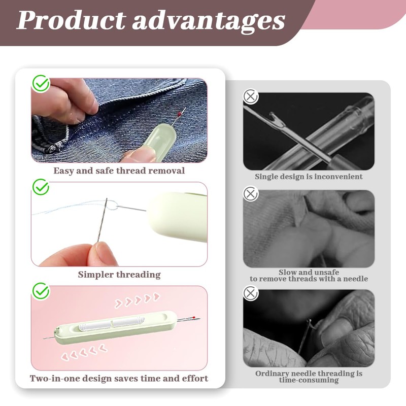 2 in 1 Needle Threader Seam Ripper3 PCS Sewing Machine