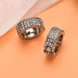 Small Rhinestone Hair Clips Silver Bling Hair Gems Charms Jewelry for Braids Braided Rings Cuffs Decorative Mini Hairpins Sparkling Y2K Edgy Accessories for Women