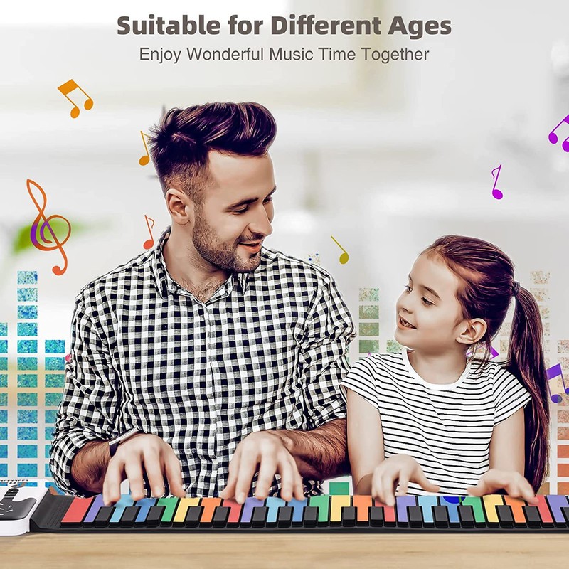49 Keys Roll Up Piano Toy Realistic Sound Rechargeable Electric
