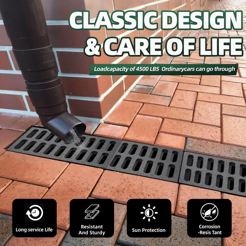 Cast Iron Drain Grate, 9 * 9in Outdoor Drain Cover,