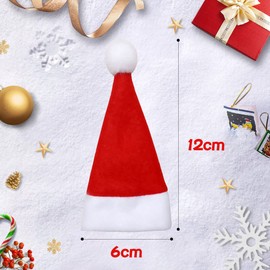 FUKPO Pack of 10 Christmas Table Decoration Santa Hat, Cutlery Bag Mini Christmas Hat Cutlery Bag Christmas Decoration, Cutlery Holder for Christmas Decoration Table Decoration