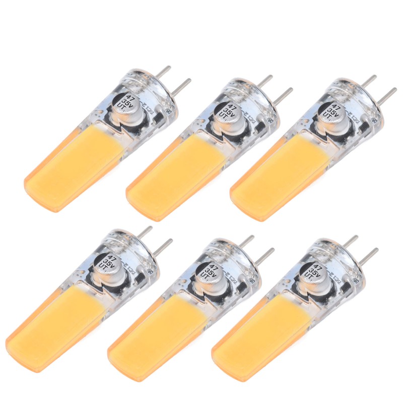6PCS GY6.35 Bulb 5W COB Light Bulb 500lm Silicone Ceiling
