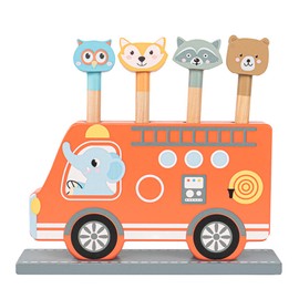 Pop Up Bus Wooden Toys Pop Up Toy for Children Educational Game Gifts for Boys Girls