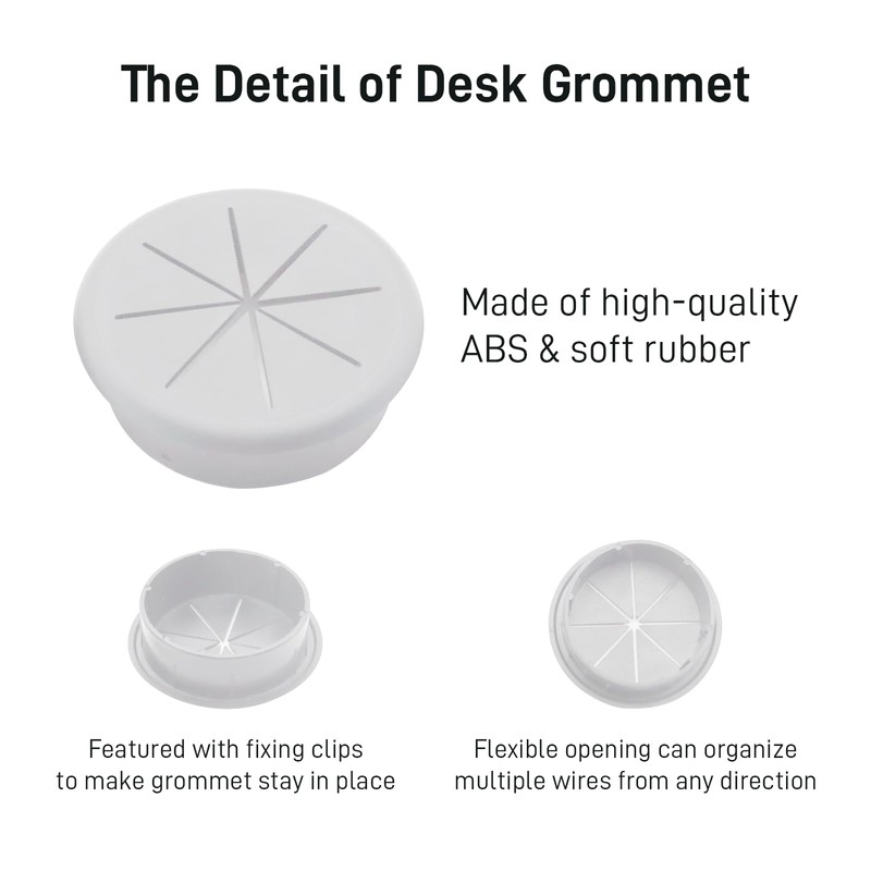 AACGIN Desk Grommet 2 Inch(50mm) 2PCS Flexible Desk Hole Cover