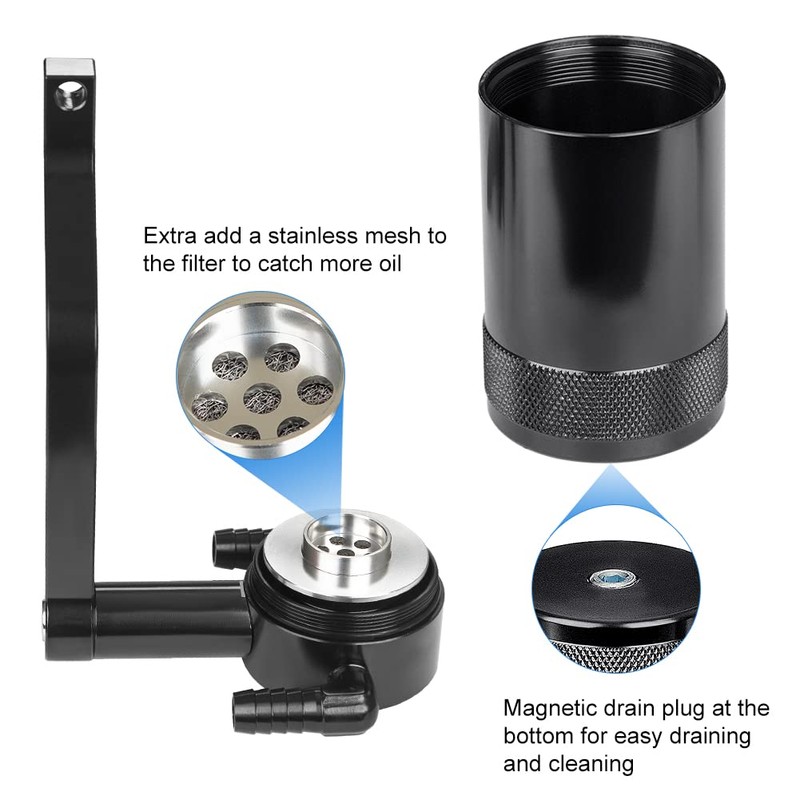 JDMON Oil Catch Can Oil Separator Reservoir Tank Compatible with