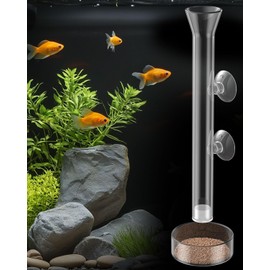Pawfly Aquarium Fish Shrimp Feeding Dish Set Clear Glass Fish Feeding Tube with Feeding Bowl Shrimp Feeder Tube with Shrimp Feeding Dish Tray Fish Tank Feeding Supplies with 2 Suction Cups