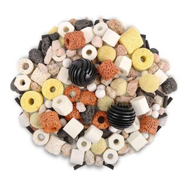 EKUEY 2.2 lbs Pre-Filter Media Bag for Tank Aquarium Filtration with Activated Carbon Ceramic Ring