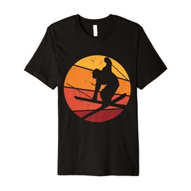 Skier Skiing Goggles Ski Slope Skier School Sunset Skier Premium T-Shirt