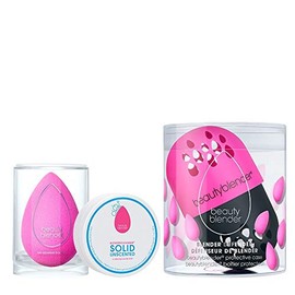 Original Beautyblender Makeup Sponge for Blending Foundations, Blender Defender Case & Solid Blendercleanser Unscented 1oz Set, Vegan and Cruelty Free