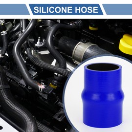 X AUTOHAUX Blue Silicone Hump Hose 60mm-65mm ID, 102mm Length, 5mm Thickness, 1 Hump, 1 Pcs, 2 Clamps, Universal Coolant Hose