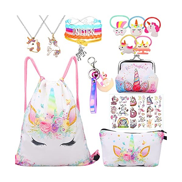 Unicorn Gifts for Girls - Unicorn Bag,Girls Gifts,Birthday Decorations for Teen Girls 8 Pcs