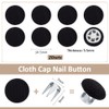 BENECREAT 20Sets Black 14.5mm Baseball Cap Button Top Replacement, Cotton