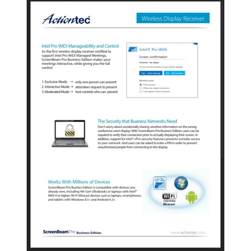 Action-Tec ACTIONtec ScreenBeam Series Pro Business Edition-SBWD10