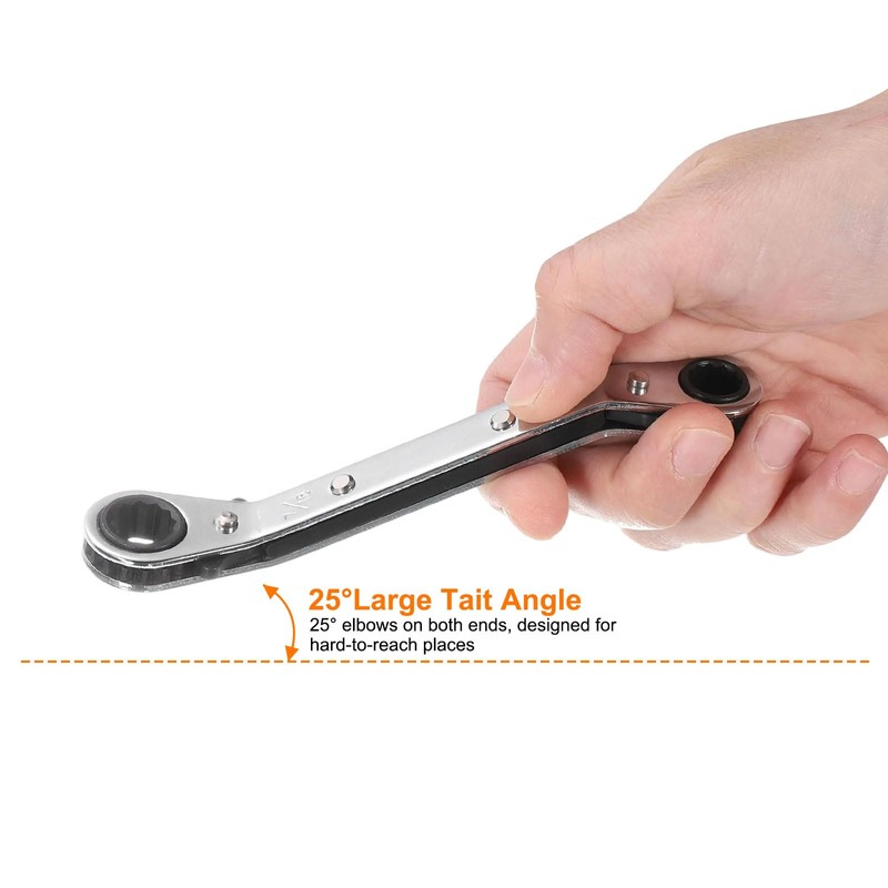 HARFINGTON 2pcs HVAC Service Wrench Set 1/4" x 5/16" 3/8"